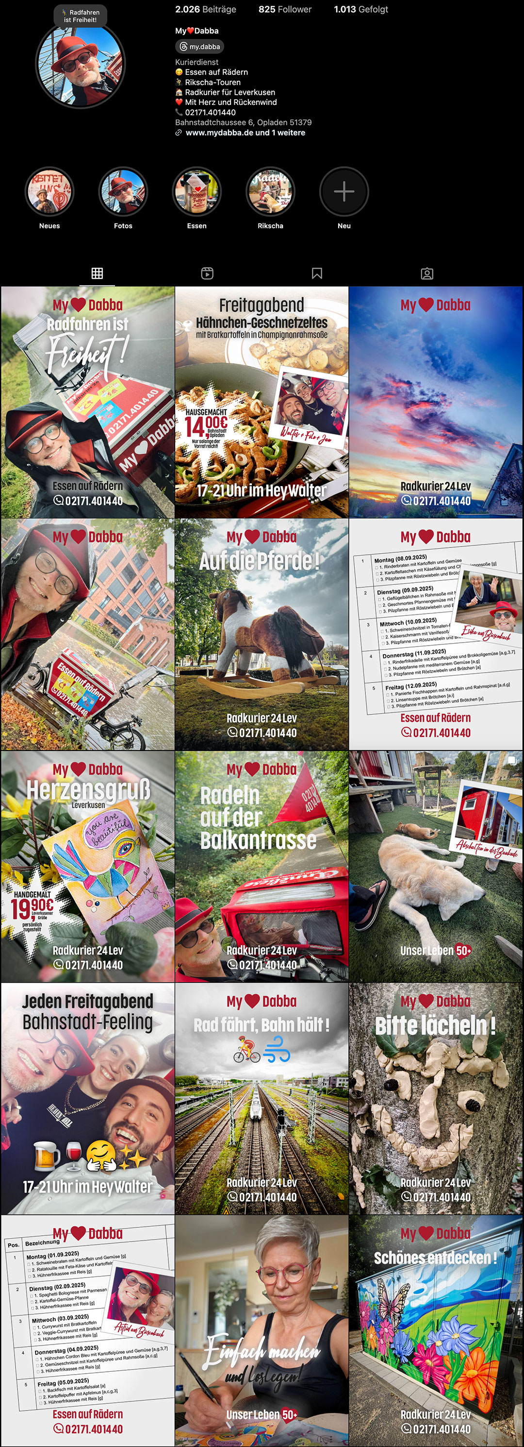 Essen auf Rädern Rikscha Radkurier Leverkusen Instagram
